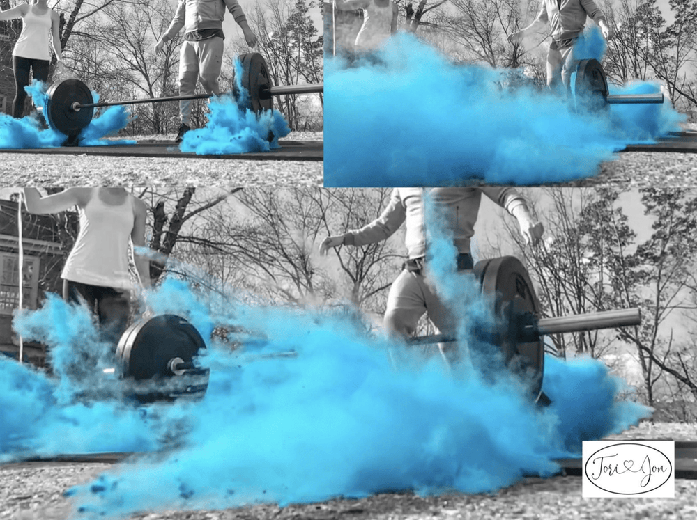 Blue Barbell + Medicine Ball Gender Reveal for Gym Reveals