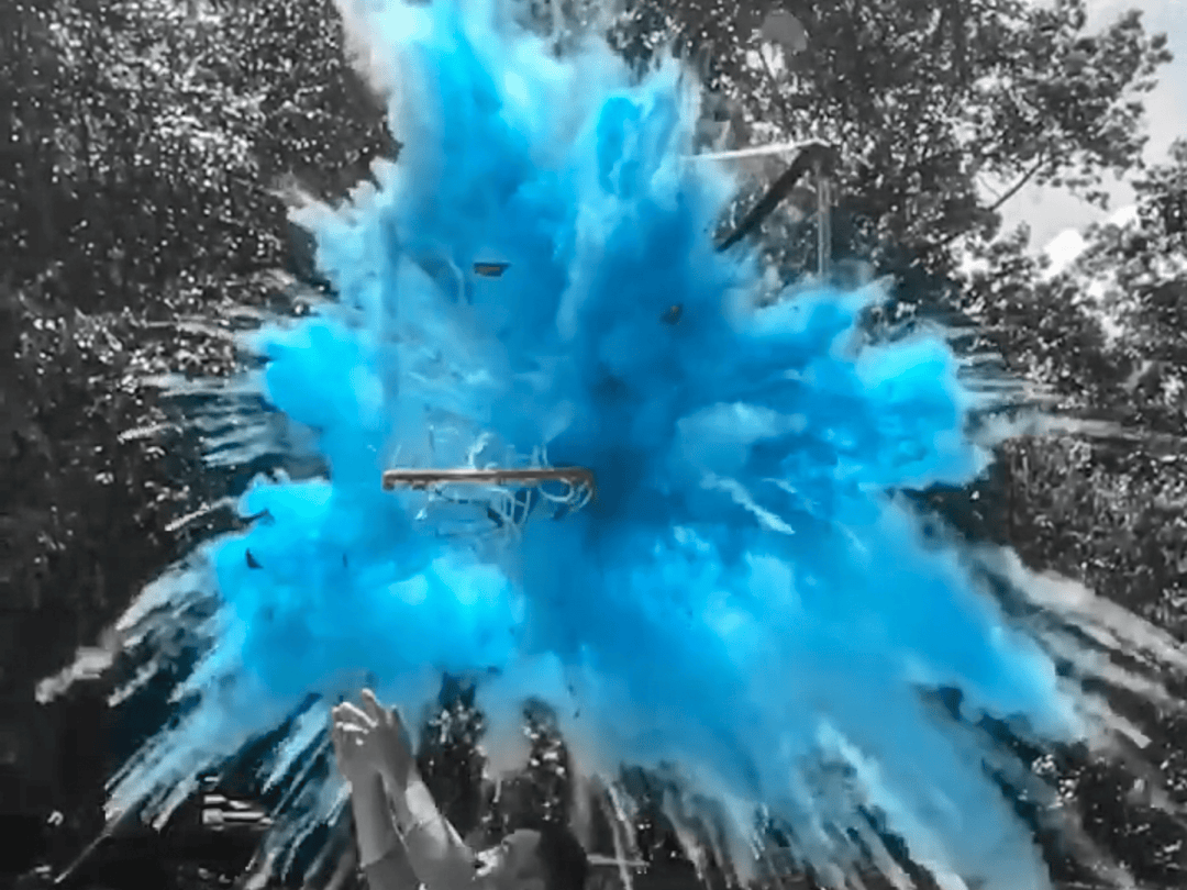 Blue Basketball Gender Reveal Ball