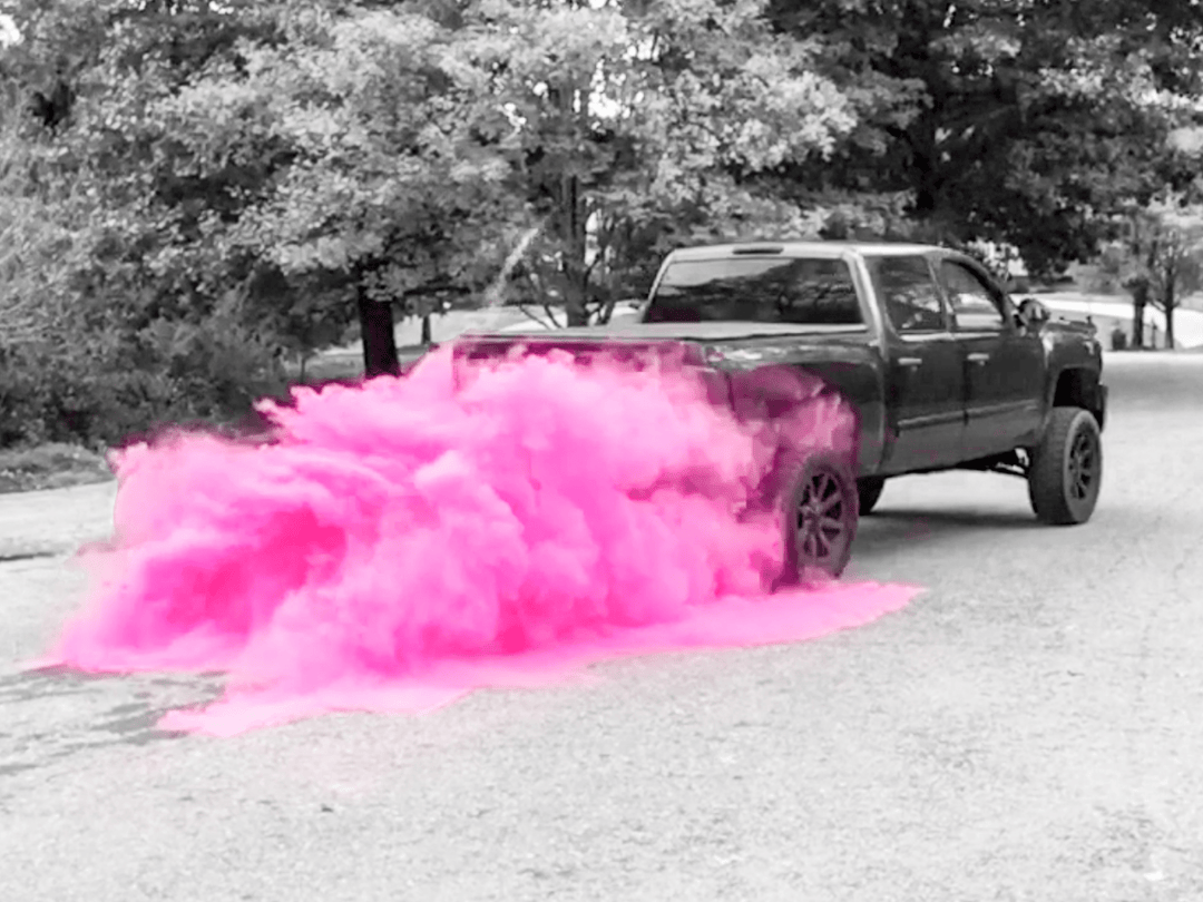 Pink Burnout Gender Reveal for car fanatics