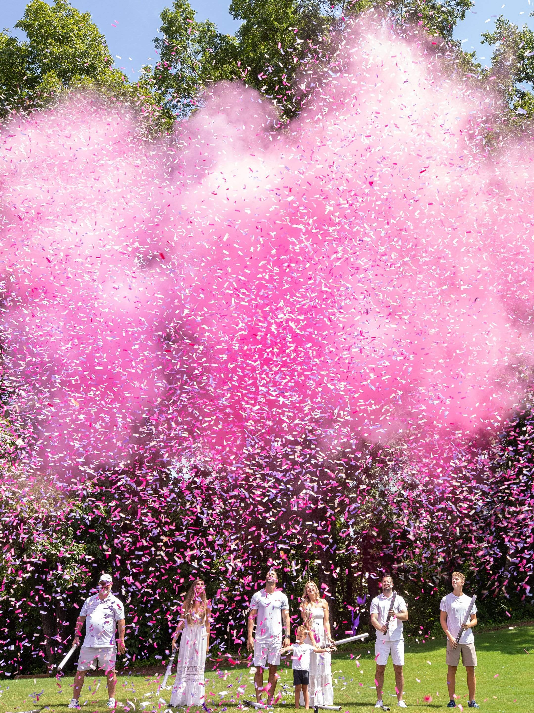 Powder + Confetti Gender Reveal Cannons – POOF THERE IT IS!