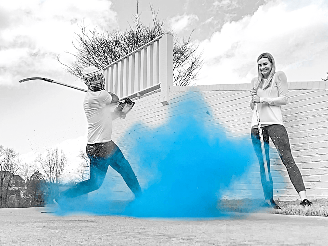 Poof There It Is Blue Hockey Puck Gender Reveal