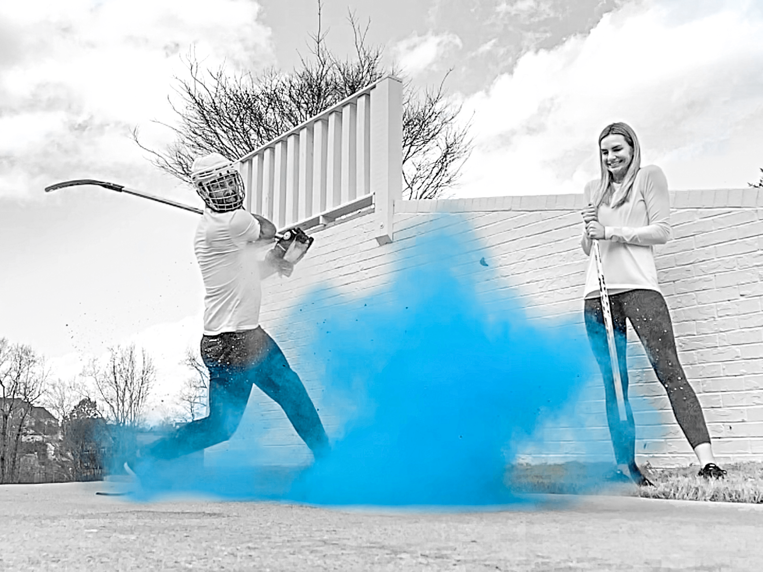 Poof There It Is Blue Hockey Puck Gender Reveal