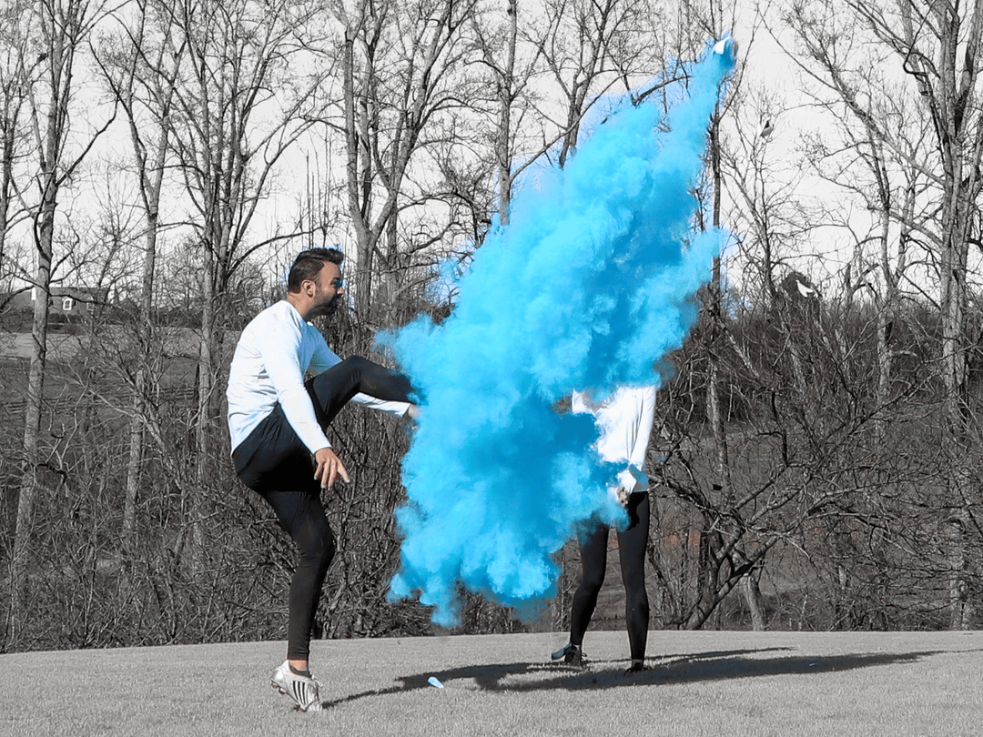 Poof There It Is Sports Gender Reveal Soccer Gender Reveal Blue / Powder