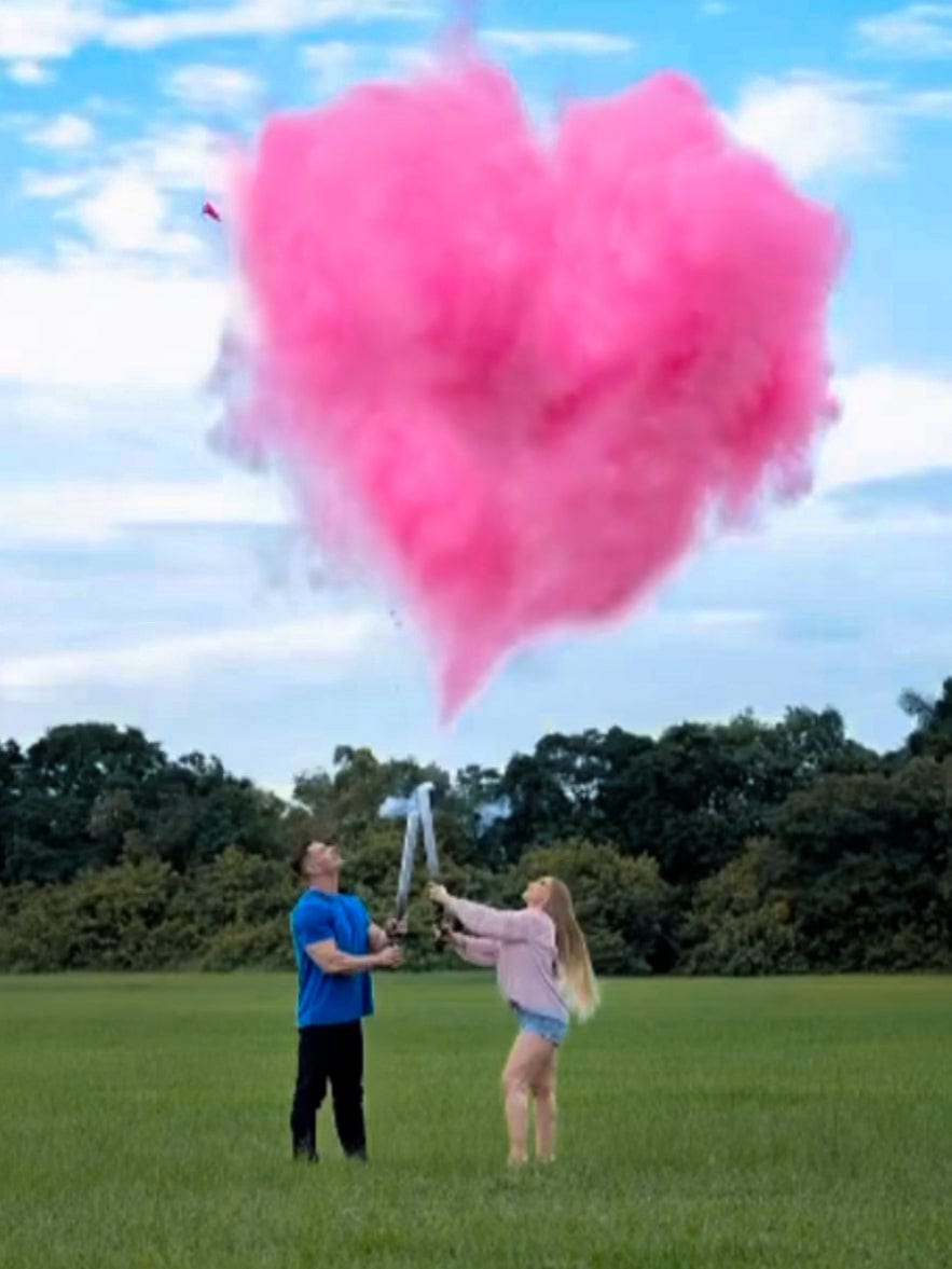 Confetti + Powder + Streamers Gender Reveal Cannons – POOF THERE IT IS!