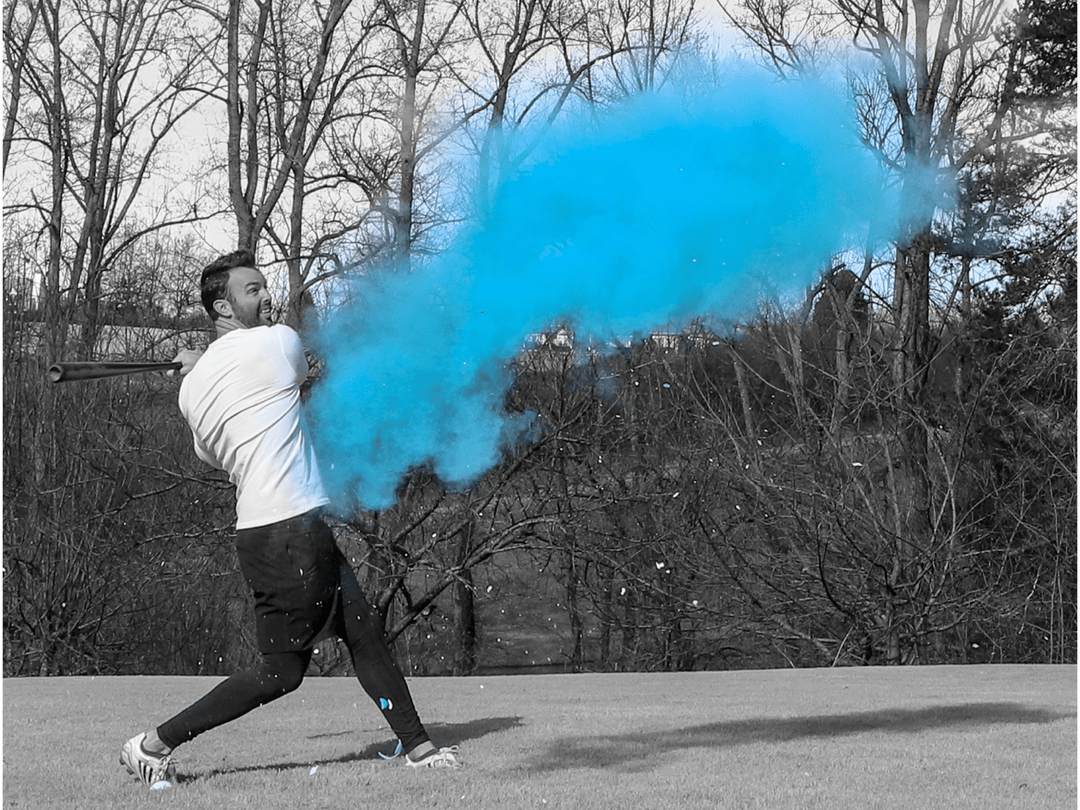 Poof There It Is Gender Reveal Baseball XL Baseball Gender Reveal Blue / Powder