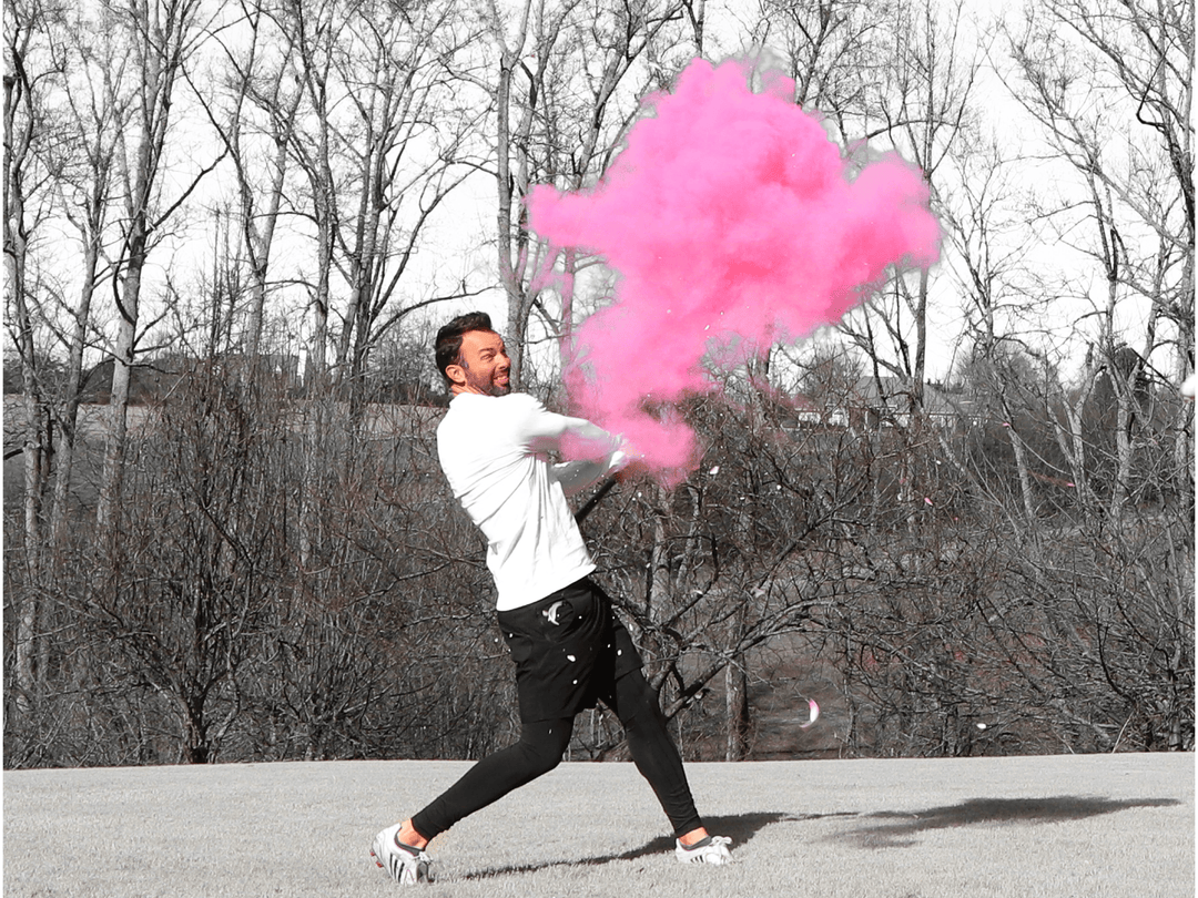 Poof There It Is Gender Reveal Baseball XL Baseball Gender Reveal Pink / Powder