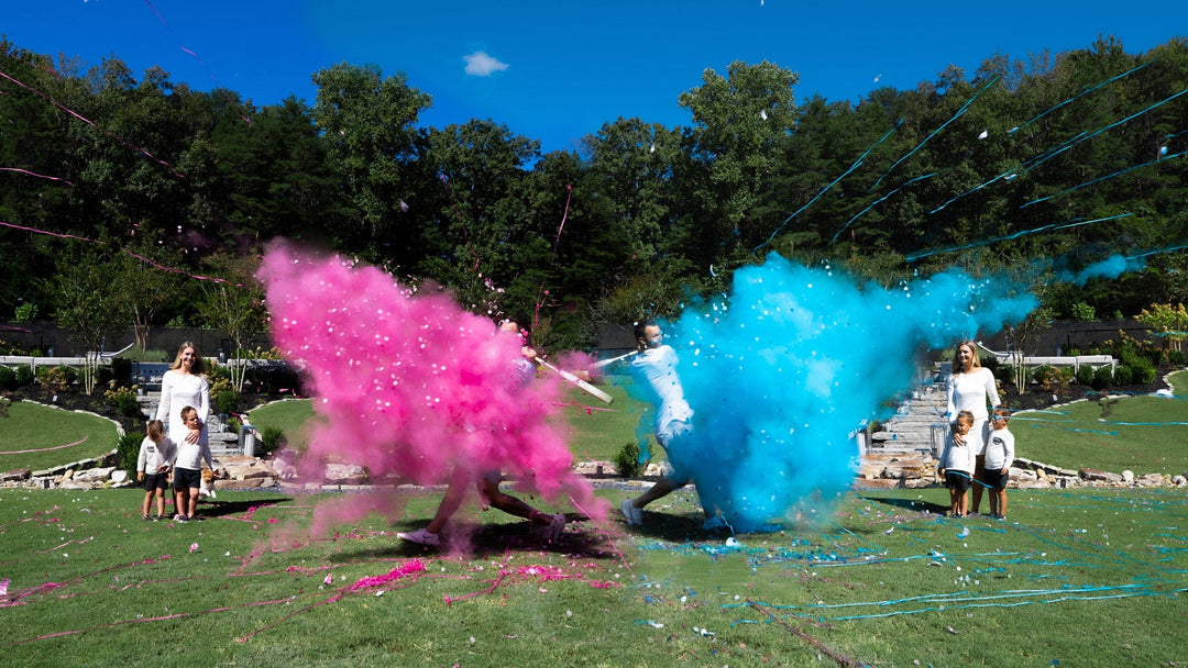 Poof There It Is Gender Reveal Baseball XL Baseball Gender Reveal Unknown - Emailing Tori@poofthereitis.com / Powder + Confetti + Streamers / Yes - Without Color Indicator