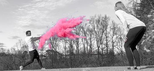 Poof There It Is Sports Gender Reveal Softball Gender Reveal Pink / Powder + Confetti / Yes - Without Color Label