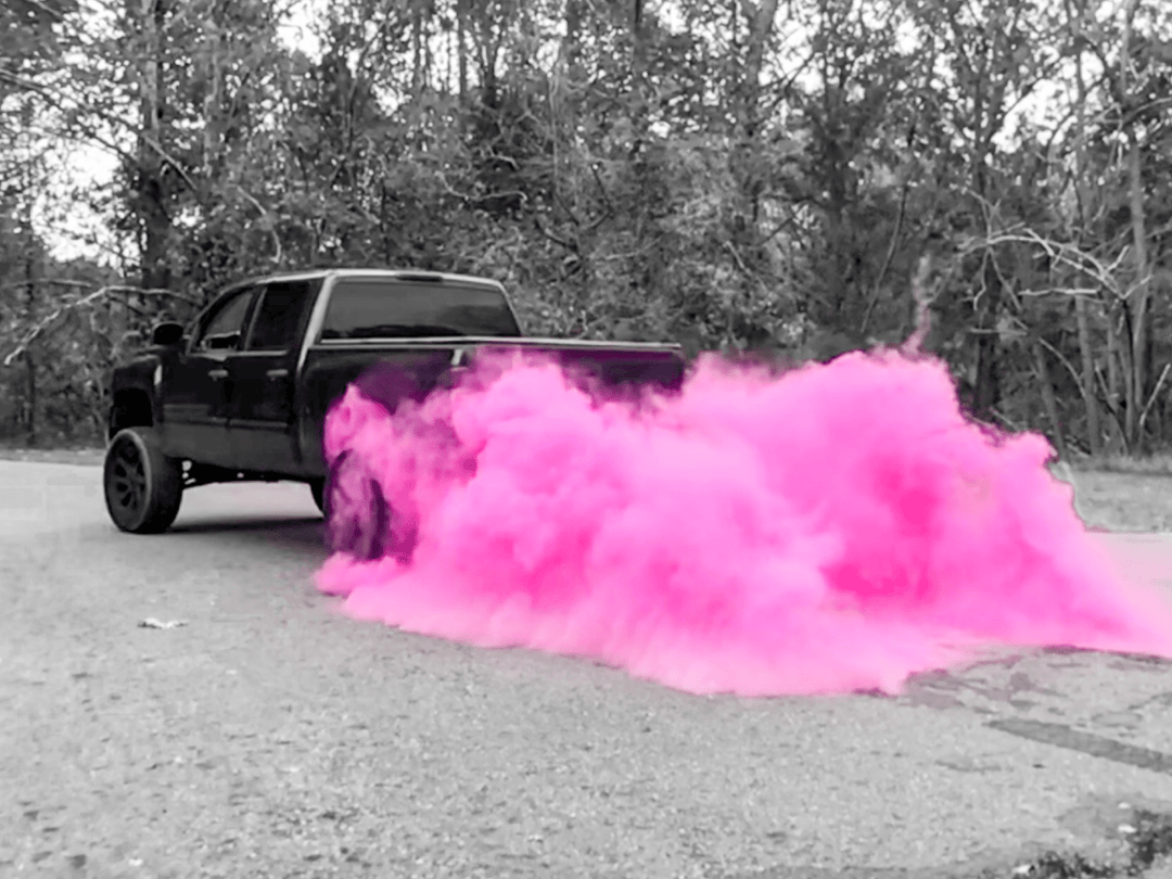 Gender Reveal Burnout💖💙, 💨Gender reveal burnout kit in action💨 Simple  and affordable! Just place powder in the bag, peel double sided sticky tape  and place on back tire! How