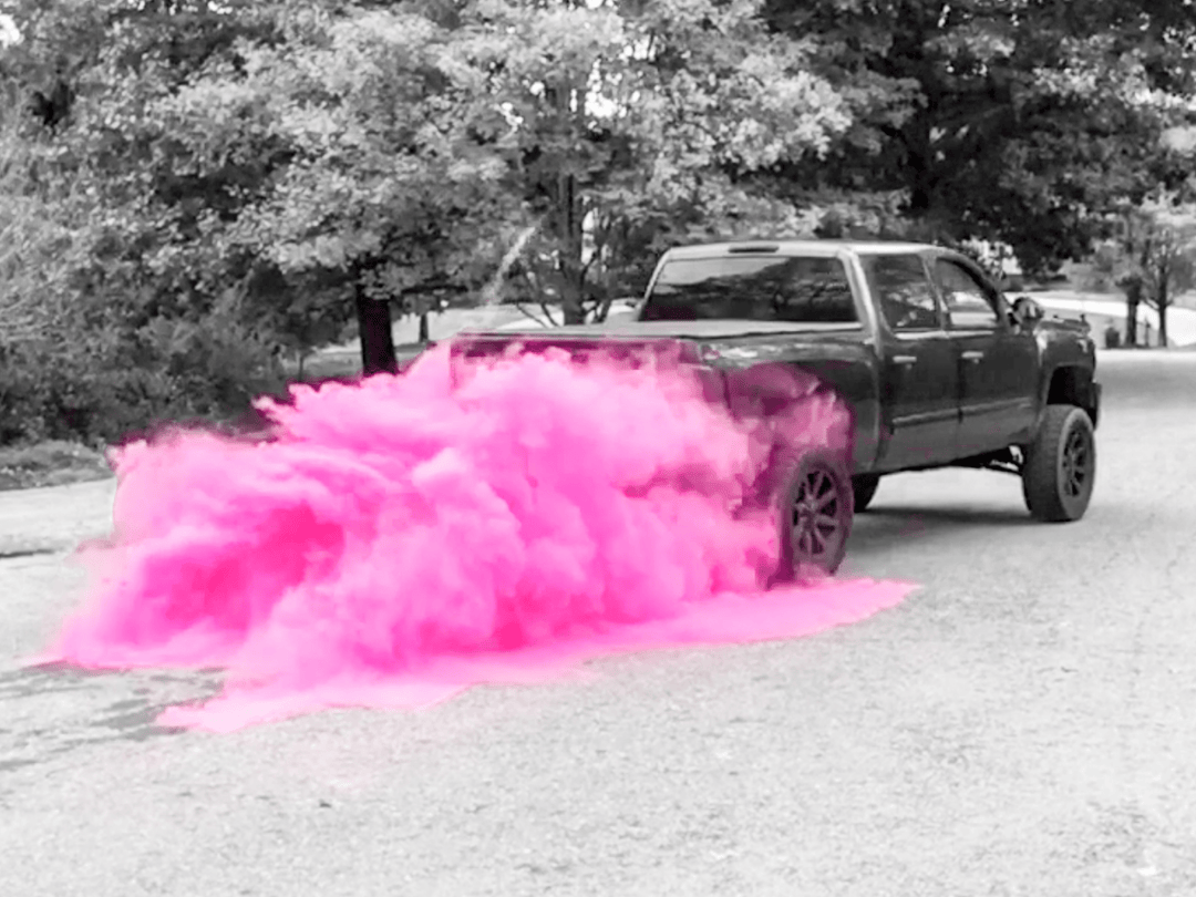 Pink Burnout Gender Reveal for car fanatics 