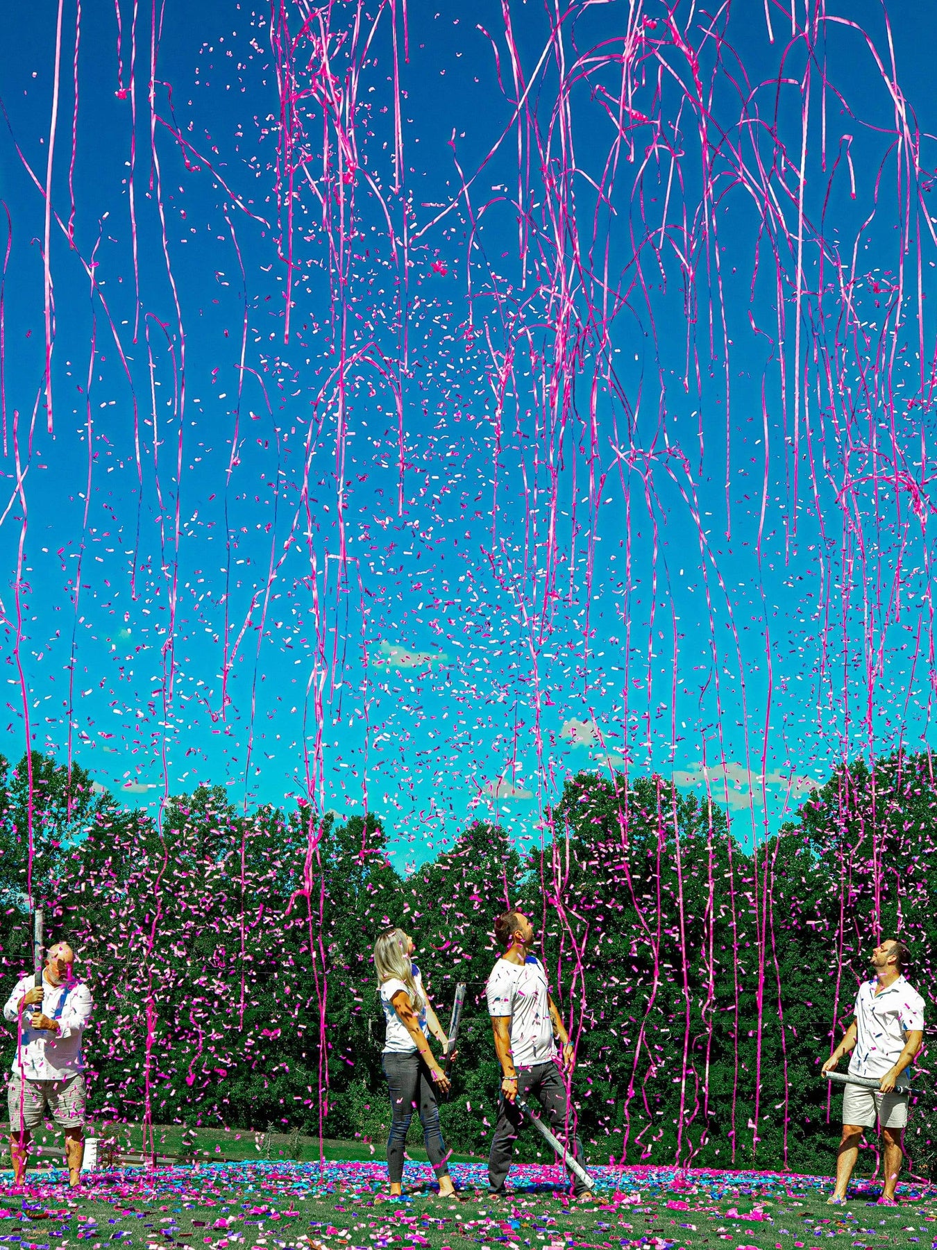 Soccer Gender Reveal Purple / Powder + Confetti + Streamers / No - with Color Label