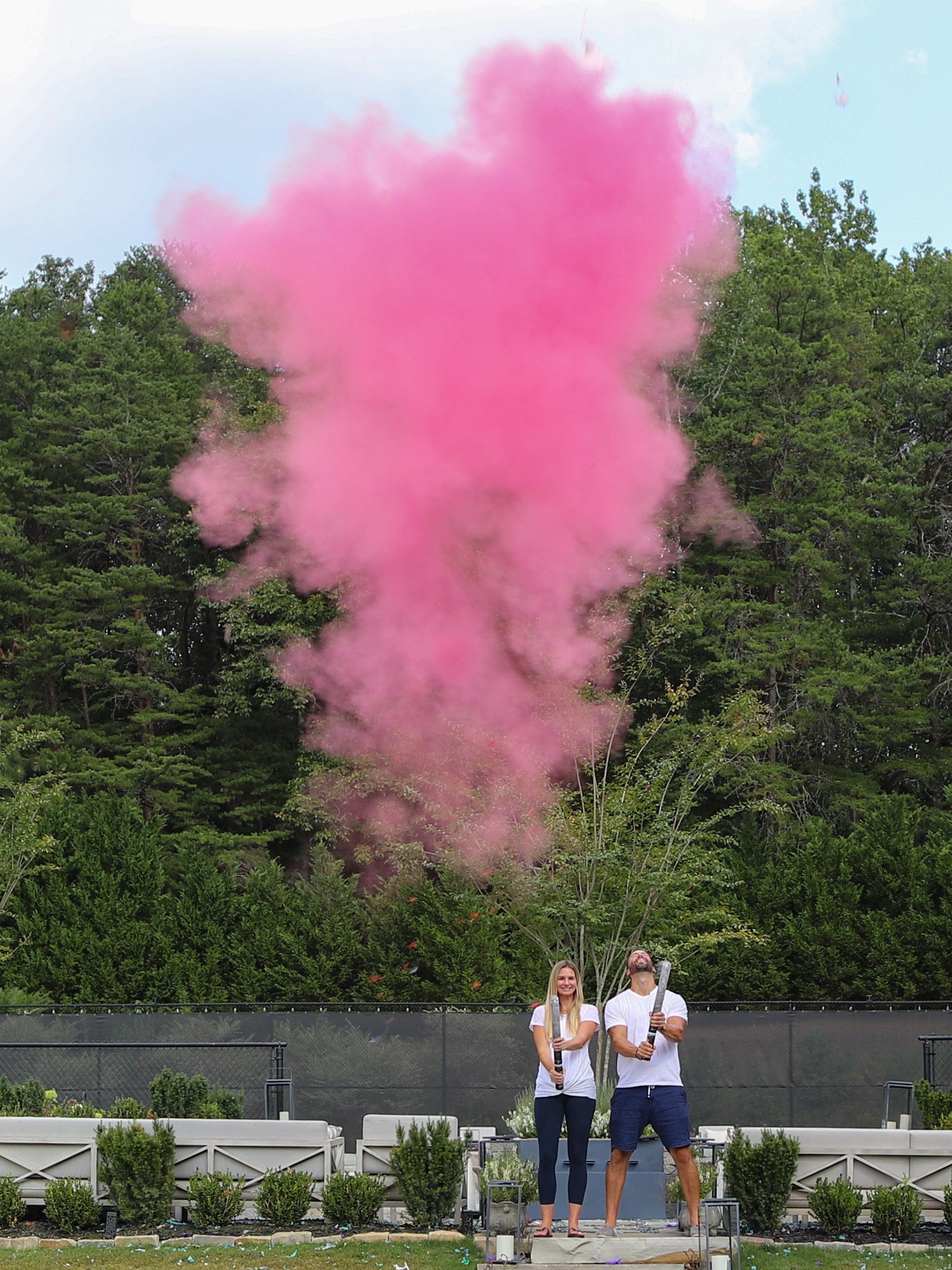 Powder Gender Reveal Cannons POOF THERE IT IS