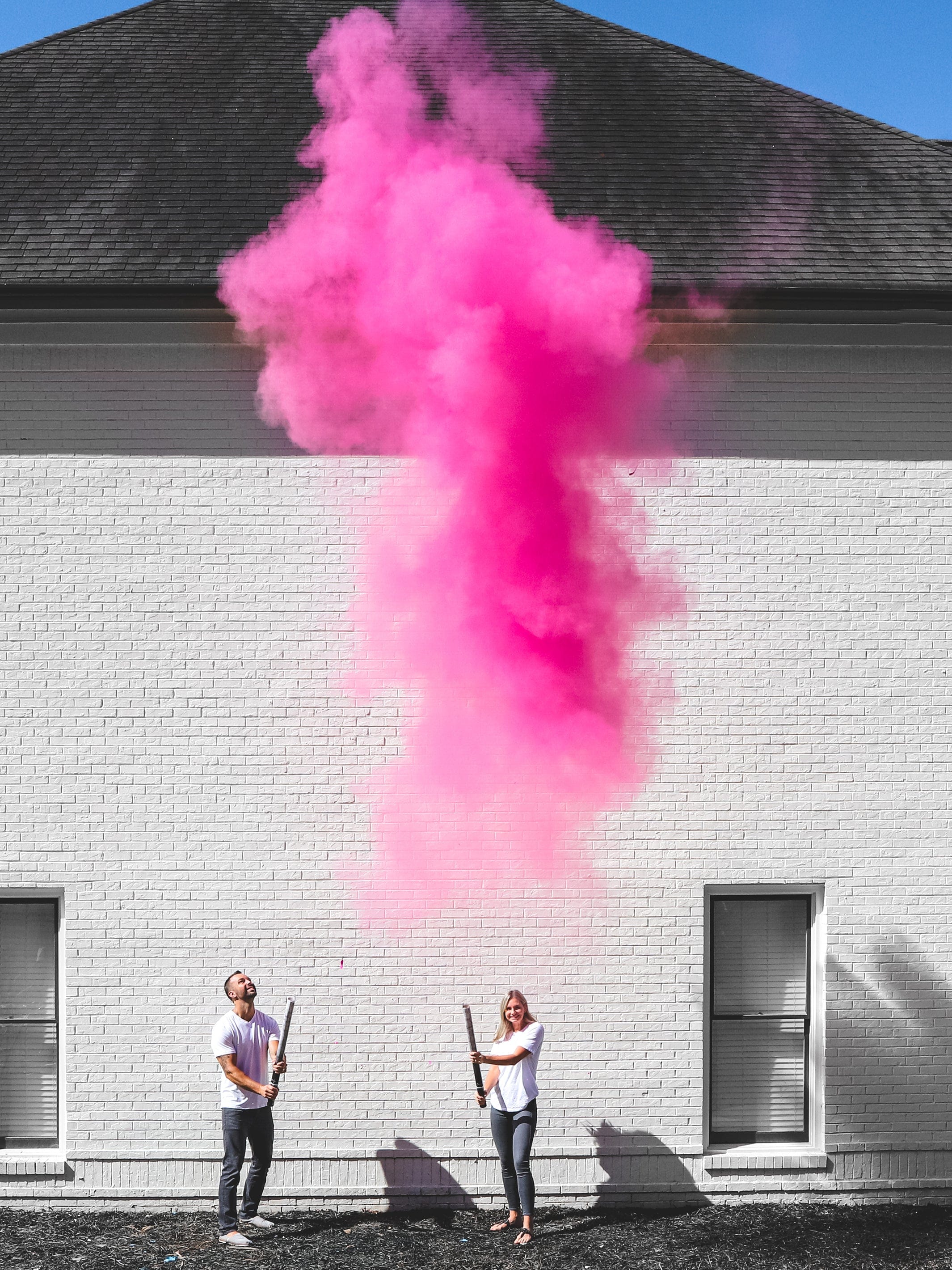 Powder Gender Reveal Cannons POOF THERE IT IS