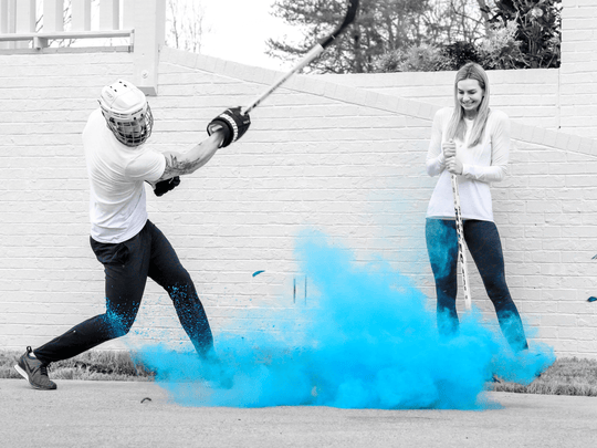 Poof There It Is 2 Blue Hockey Puck Gender Reveal
